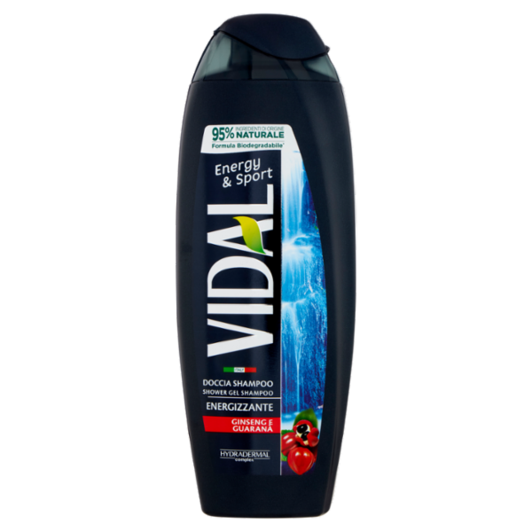 Vidal Energy & Sport Doccia Shampoo Energizzante Ginseng e Guaranà 250 ml