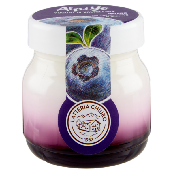 AlpiYò Yogurt di Valtellina Intero con confettura extra di Mirtillo 125 g