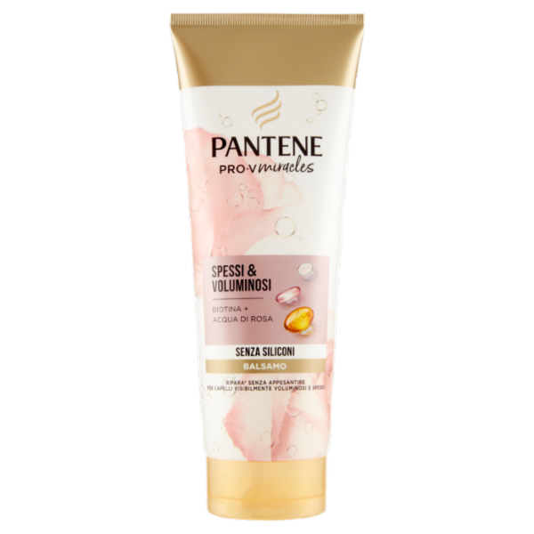 Pantene Balsamo Miracles Spessi & Voluminosi con Biotina + Acqua di Rosa 200 ml
