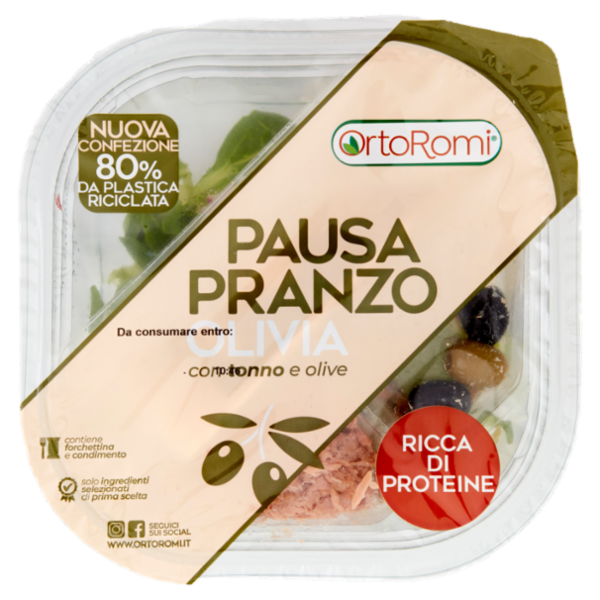 OrtoRomi Pausa Pranzo Olivia con tonno e olive 135 g