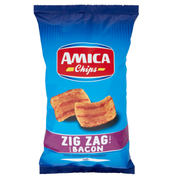 Amica Chips Zig Zag di mais gusto Bacon 160 g