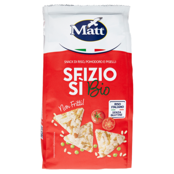 Matt SfizioSì Bio Snack di Riso, Pomodoro e Piselli 60 g