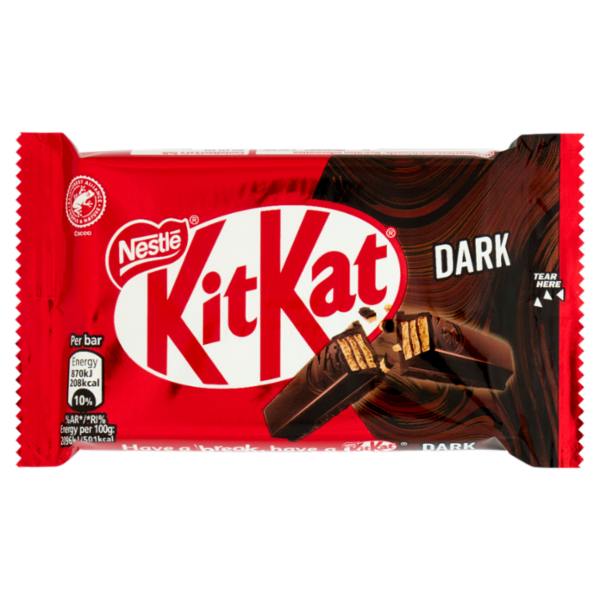 KITKAT Dark Wafer ricoperto di Cioccolato Fondente Snack da 41,5g