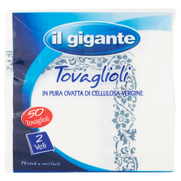 IL GIGANTE Tovaglioli decorati 2 veli 50 pz