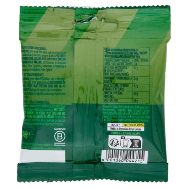 Saclà Snack! Olive Verdi Snocciolate 30 g