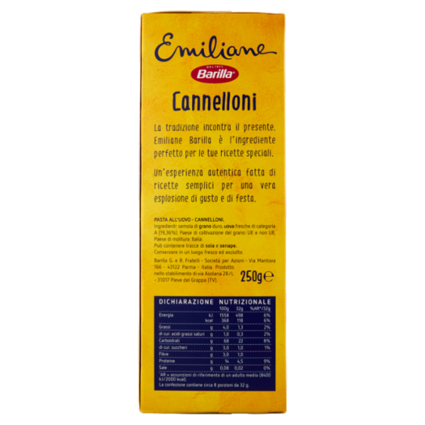 Barilla Emiliane Cannelloni Pasta all'Uovo 250 g