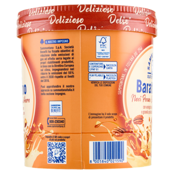 Sammontana Barattolino Delizioso Noci Pecan e Sciroppo d'Acero 500 g