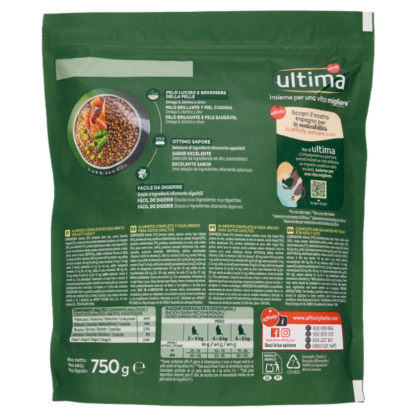ultima Cat Adulto 1-10 Anni con Salmone 750 g