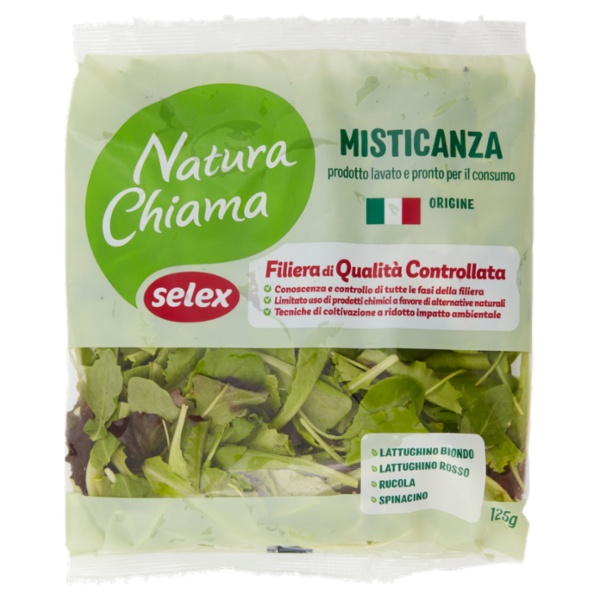 Selex Natura Chiama Misticanza Lavata e Pronta per il Consumo 125 g