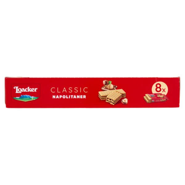 Loacker Classic Napolitaner Wafer con crema alle Nocciole 100% Italiane Wafers 45gx8