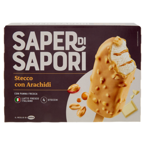 Selex Saper di Sapori 4 Gelati Stecco con Arachidi 260 g