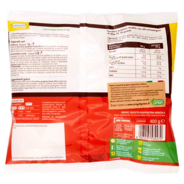 Orogel Gusto Ricco Zucchine Grigliate Surgelati 400 g