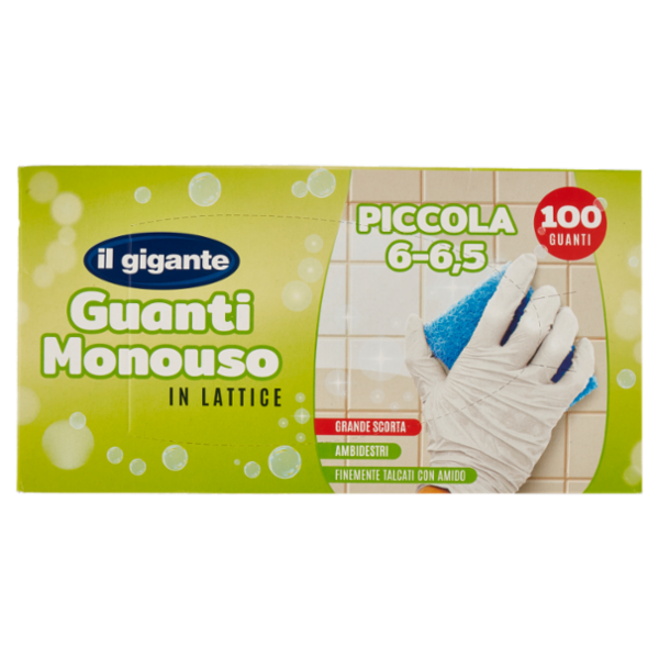 IL GIGANTE Guanti Monouso in Lattice Piccola 6 - 6,5 100 Guanti