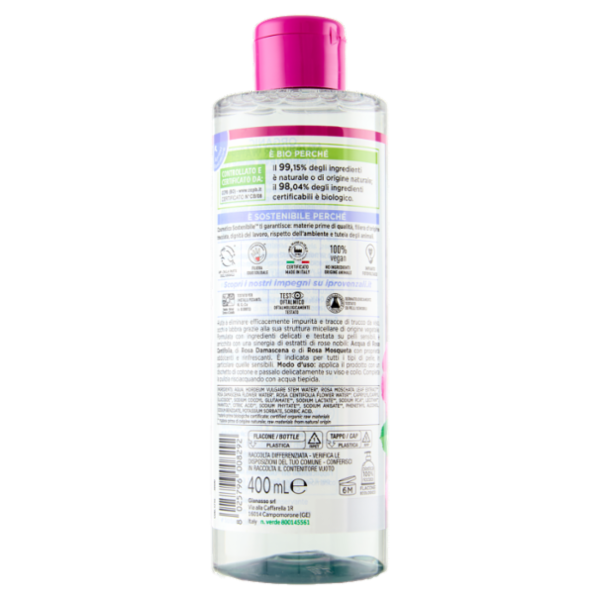 I Provenzali Bio Acqua Micellare Biologica Rosa Mosqueta 400 mL