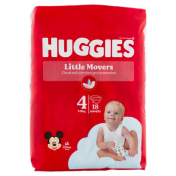Huggies Little Movers Pannolini 4 7-18 Kg 18 Pz