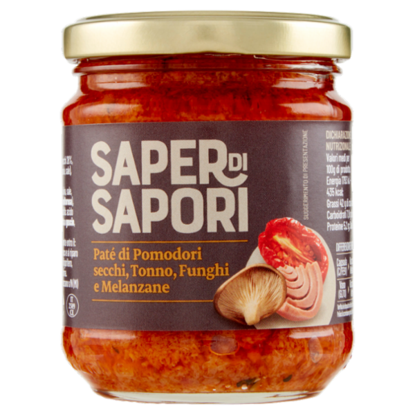 Selex Saper di Sapori Paté di Pomodori Secchi, Tonno, Funghi e Melanzane 180 g