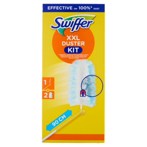 Swiffer XXL Duster Kit Cattura Polvere (1 Manico + 2 Piumini per spolverare)