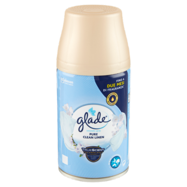 Glade Automatic Spray Ricarica, Profumatore per Ambienti, Fragranza Pure Clean Linen 269ml
