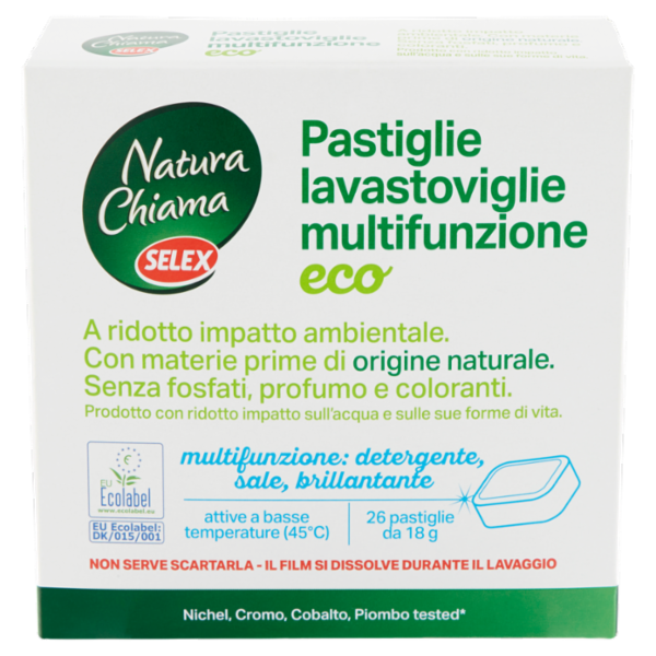 Selex Natura Chiama Detersivo per Lavastoviglie Pastiglie Multifunzione Ecologico 26x18 g