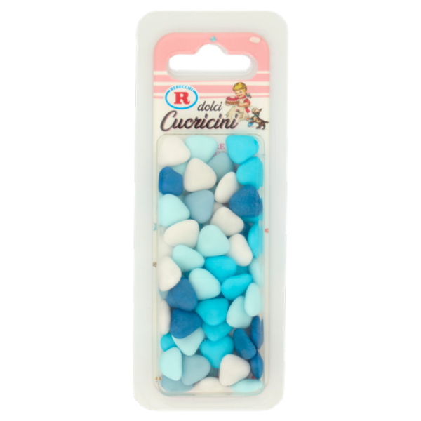 Mariarosa dolci Cuoricini con Cuore di Cioccolato Fondente Azzurri 60 g