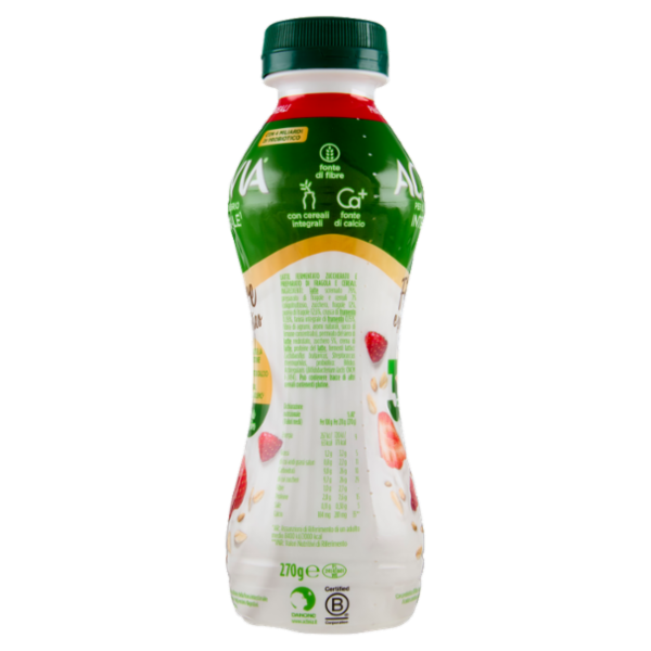ACTIVIA da Bere, Fibre e probiotico, Fragola, Fonte di Calcio, aiuta metabolismo e digestione,270g