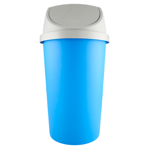 Selex Pattumiera Basculante Azzurra con Coperchio Grigio 25 L