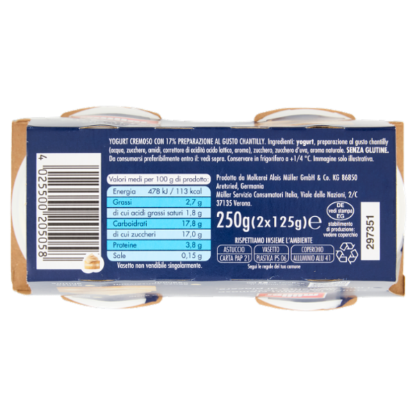 müller Yogurt Cremoso Chantilly 2 x 125 g