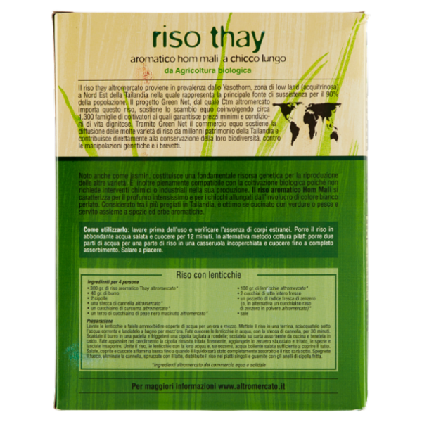 Altromercato Bio riso thay aromatico hom mali a chicco lungo 1 kg