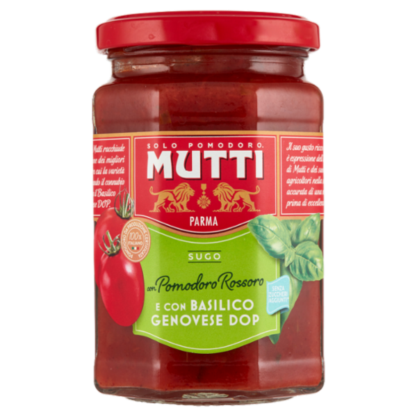 Mutti Sugo con Pomodoro Rossoro e con Basilico Genovese DOP 280 g