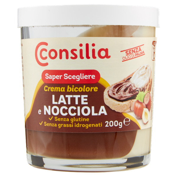 Consilia Crema Spalmabile Bigusto alle Nocciole, Latte e Cacao 200 g