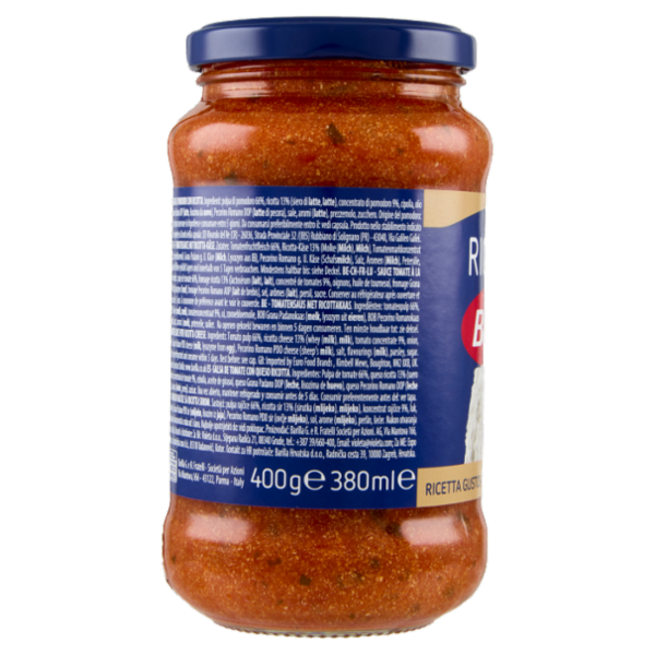 Barilla Sugo Ricotta 100% Pomodoro Italiano Condimento per Pasta 400g