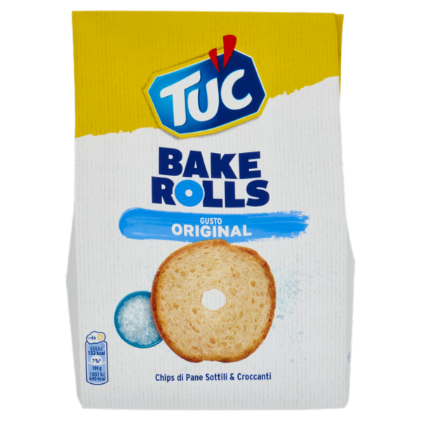 Tuc Bake Rolls, Chips di Pane Sottile e Croccante gusto sale 150 g