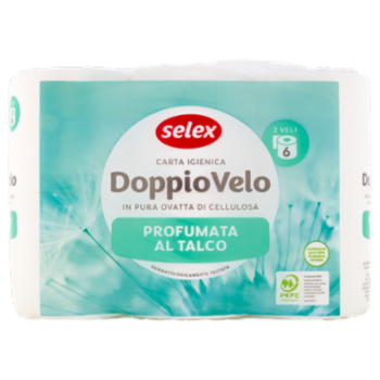 Selex Carta Igienica 2 Veli Profumata Al Talco 6 Rotoli