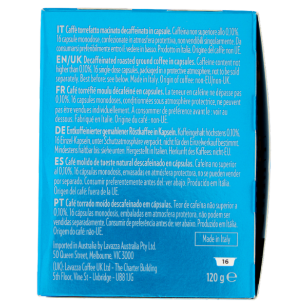 Lavazza A Modo Mio Decaf Classico 16 Capsule 120 g