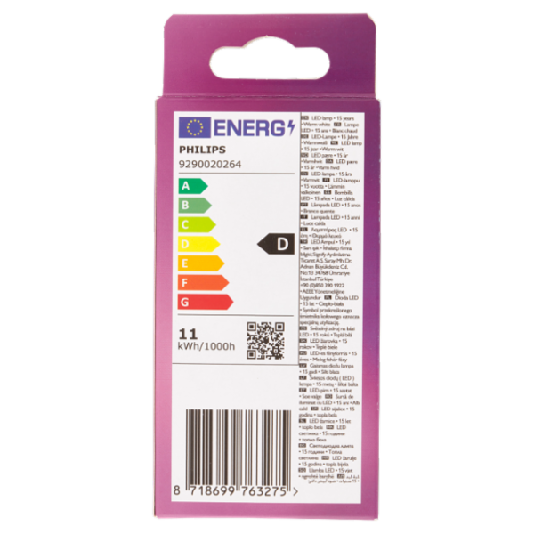 Philips Led goccia vetro 100W E27 2700K