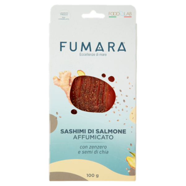 Fumara Sashimi di Salmone Affumicato con zenzero e semi di chia 100 g