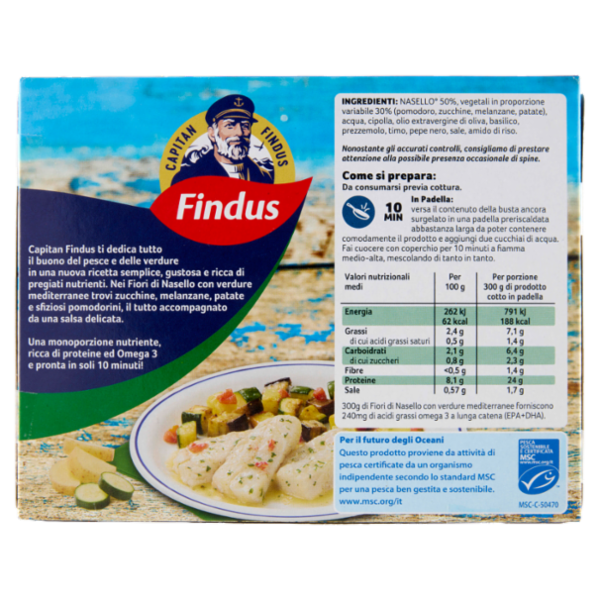 Capitan Findus Fiori Di Nasello con verdure mediterranee 300 g
