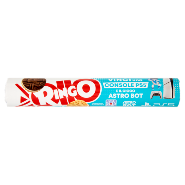 Ringo Vaniglia Biscotti Farciti con Crema Vaniglia Snack Merenda Tubo 165g