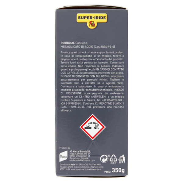 Super-Iride Tintura per Tessuti Tutto in Uno Grigio 350 g