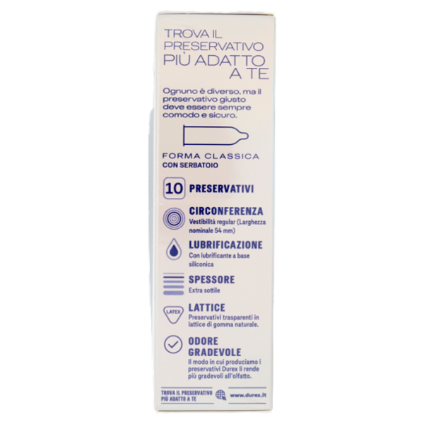 Durex Preservativi Invisible Ultra Sottili, 10 Profilattici