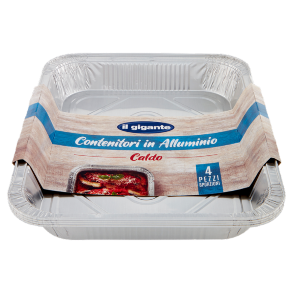 IL GIGANTE Contenitori in Alluminio Caldo 8 Porzioni 4 pz