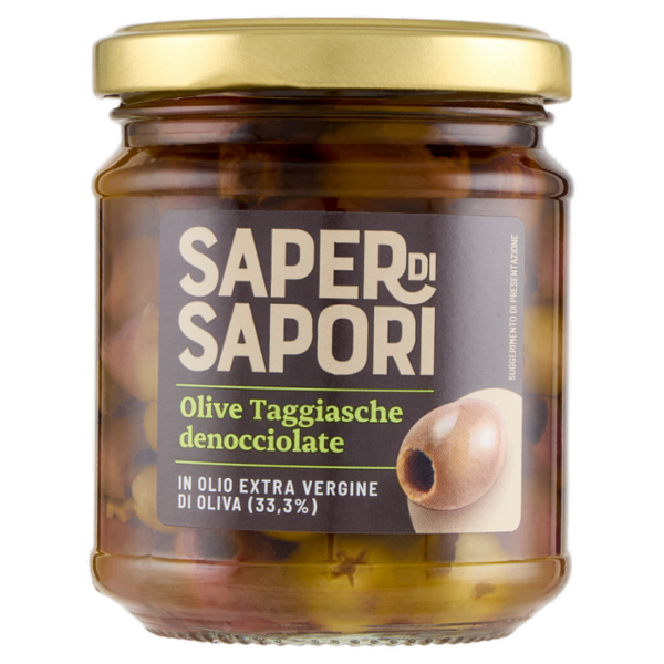 Selex Saper di Sapori Olive Taggiasche Denocciolate in Olio Extravergine d'Oliva 180 g