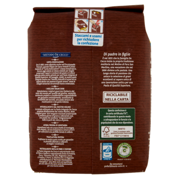 De Cecco Integrale Mezzi Rigatoni n° 26 500 g