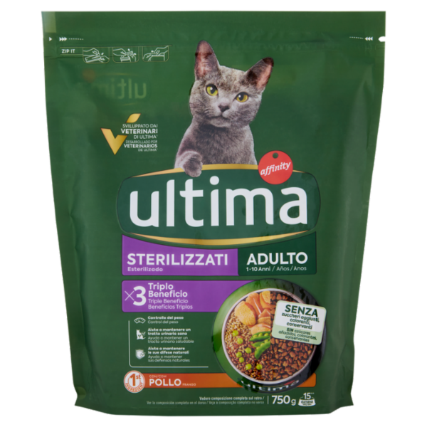 ultima Cat Sterilizzati Adulto 1-10 Anni con Pollo 750 g