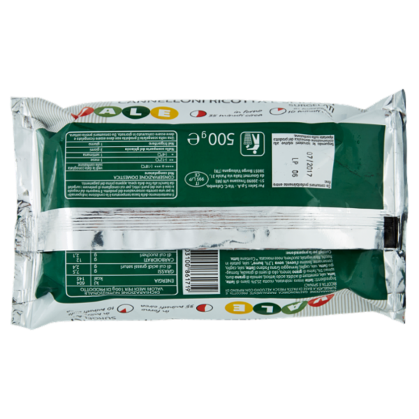 Vale Cannelloni Ricotta e Spinaci Surgelati 500 g