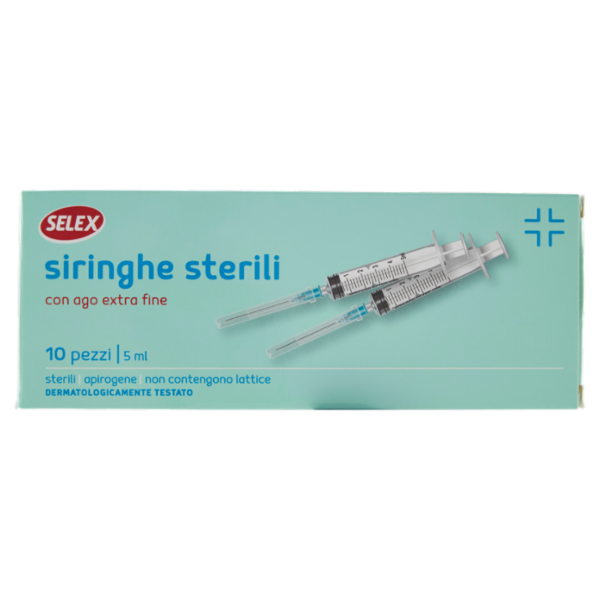 Selex Siringhe Sterili con Ago Indolore Ml 5 10 pezzi