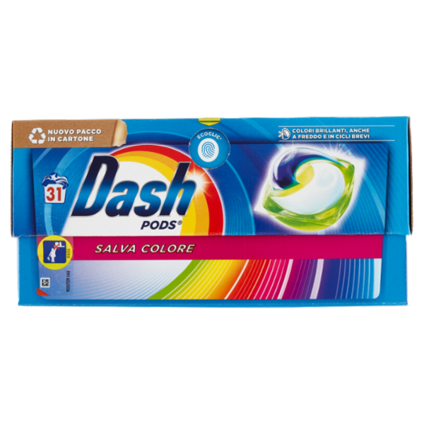 Dash Pods Detersivo Lavatrice In Capsule, Salvacolore, 31 Lavaggi 604,5 g