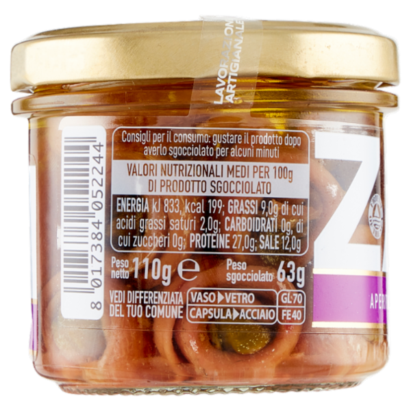 Zarotti Filetti di Alici alla Moresca con Cappero in Olio Delicato 110 g