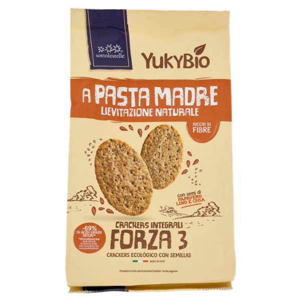 YukyBio A Pasta Madre Crackers Integrali Forza 3 250 g