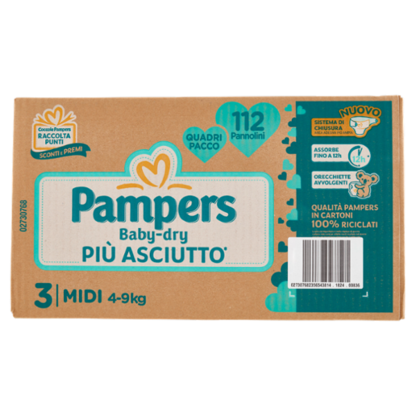 Pampers Baby-dry Midi 112 pz